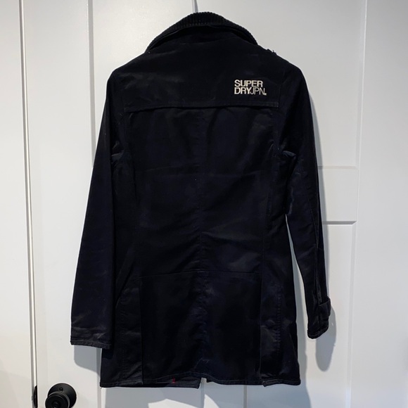 Superdry Jermyn Street Trench Black XS GUC - Picture 2 of 5